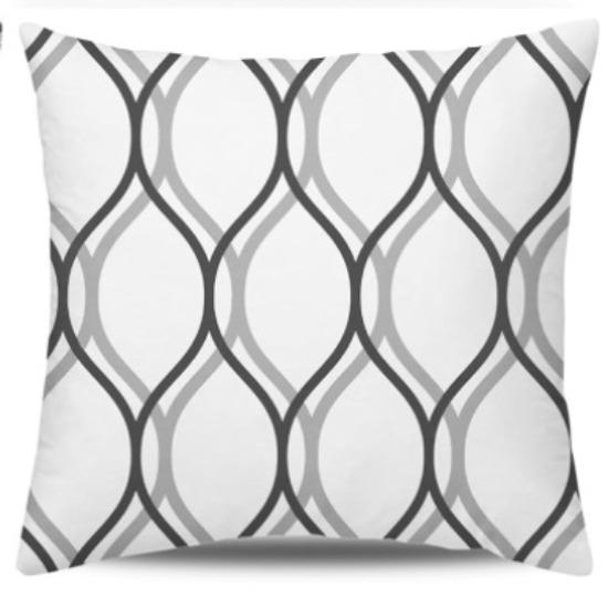 

Серый Полосатый Геометрический Узор Клетчатый Льняной Наволочка Гостиная Диван Поясничная Подушка Подушка 45 * 45 separate pillow cover