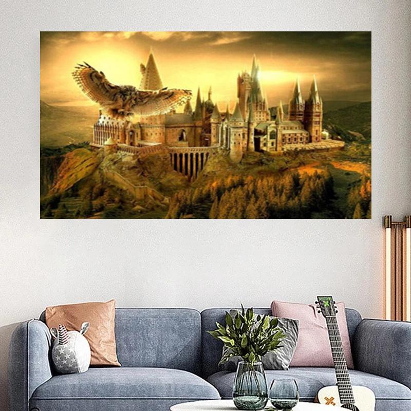 

5D Diy алмазная живопись Золотой замок набор крестиков полная алмазная вышивка мозаика художественная картина стразы Декор подарок