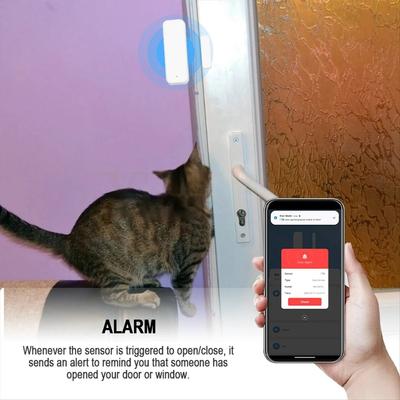 Tuya WiFi Dveřní senzor Okenní senzor Chytrá domácnost Bezdrátový detektor dveří Alarm otevření / zavření dveří - Systém