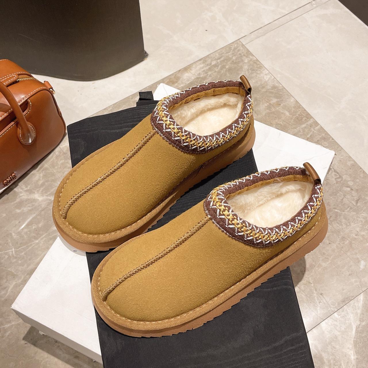 

Этнические зимние ботинки на плоской подошве для женщин, новые осенне-зимние, бархатные, утолщенные, для улицы, повседневные хлопковые тапочки 41 коричневый