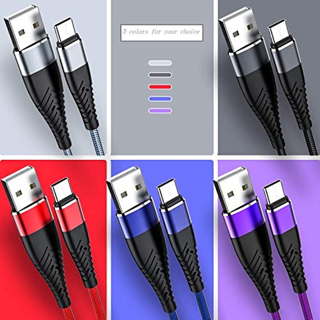 Type-c Cable(2M*2pack) USB A To USB-C Charge Braided Cord Compatible with Samsung Galaxy S10 S10E S9 S8 S20 Plus, and Other TYPE-C Charger