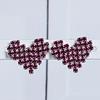 Korean Style Luxurious Heart Diamond Silver Stud Earrings for Women