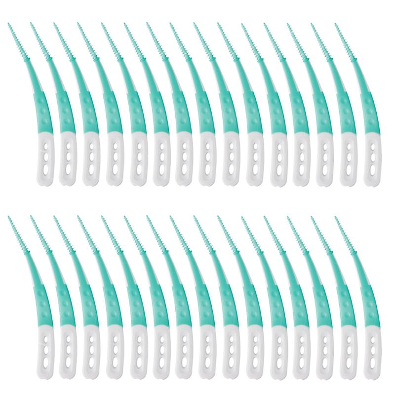 12Pcs Silicone Interdental Brushes With Thread Oral Cleaning Tools Reusable Toothpicks