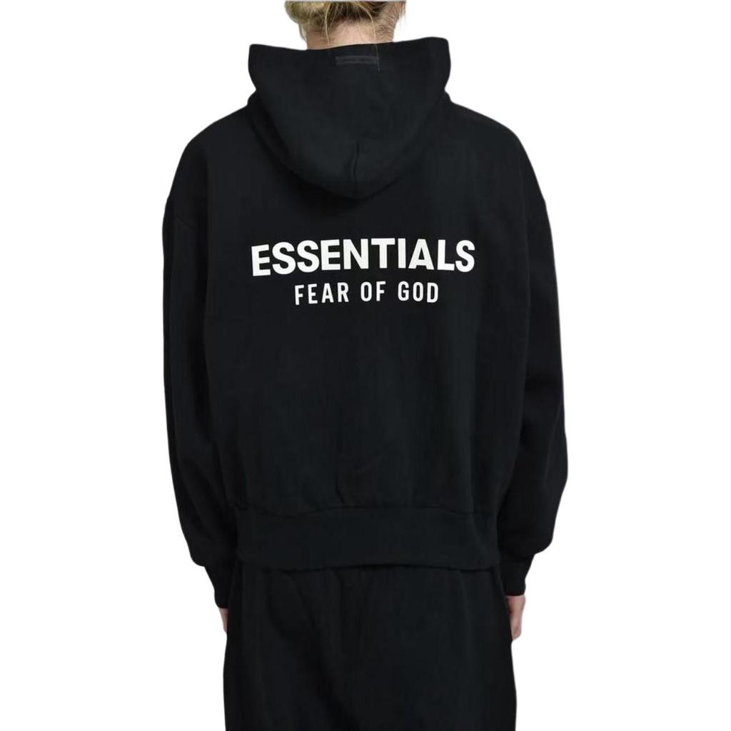 Fear of God Essentials Classic Zip-Up Hoodie Vintage Black Men Tops 192AS252071F