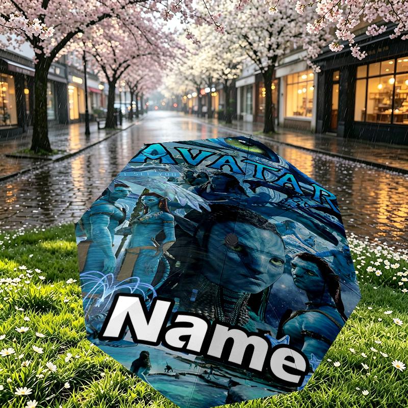 Parapluie Personnalisé avec Avatar Imprimé, Ouverture/Fermeture Automatique, Structure Robuste à 8 Baleines, Utilisation Quotidienne, Camping, Randonnée, Cadeau d'Anniversaire
