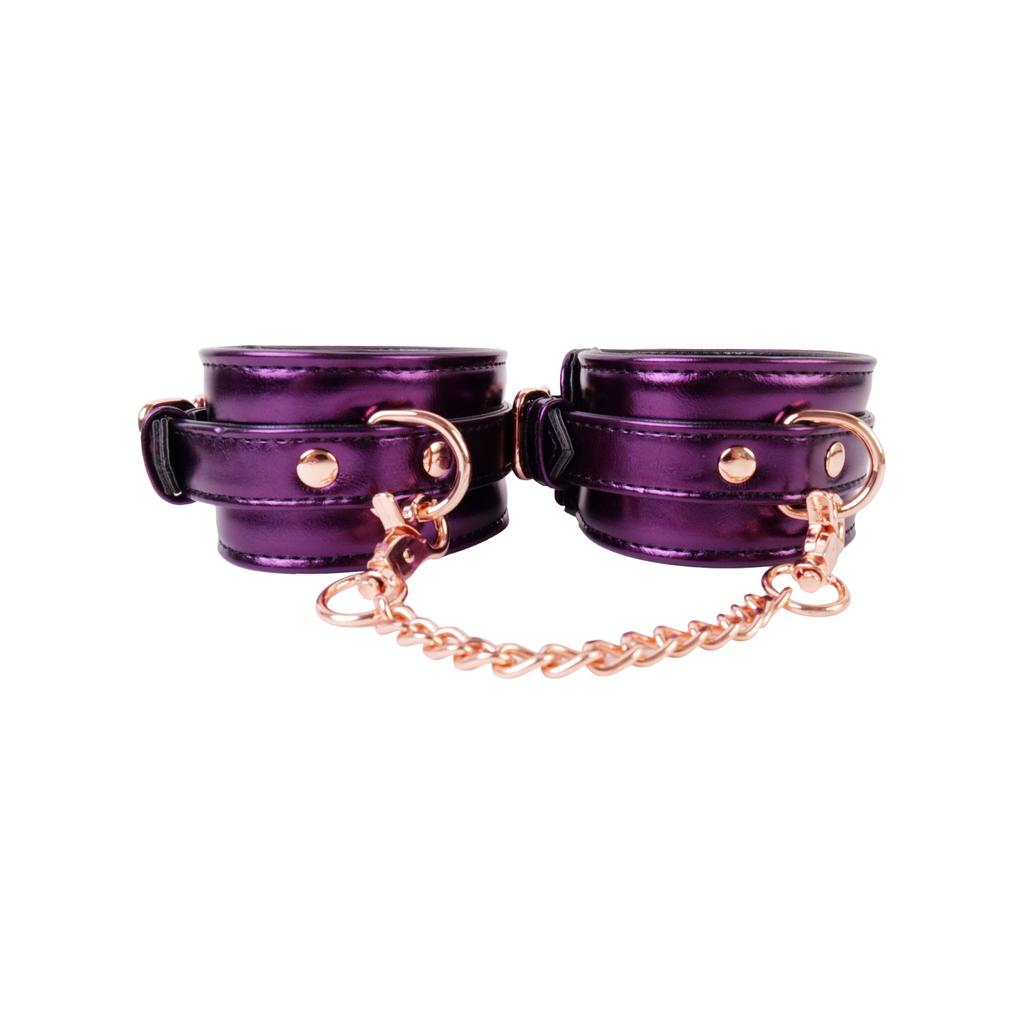 8pcs SetPurple Leather Adjustable Sex Toys Bondage Handcuffs,Ankle Cuffs,Eye Mask,Whip,And Mouth Gag Adult Fun Supplies