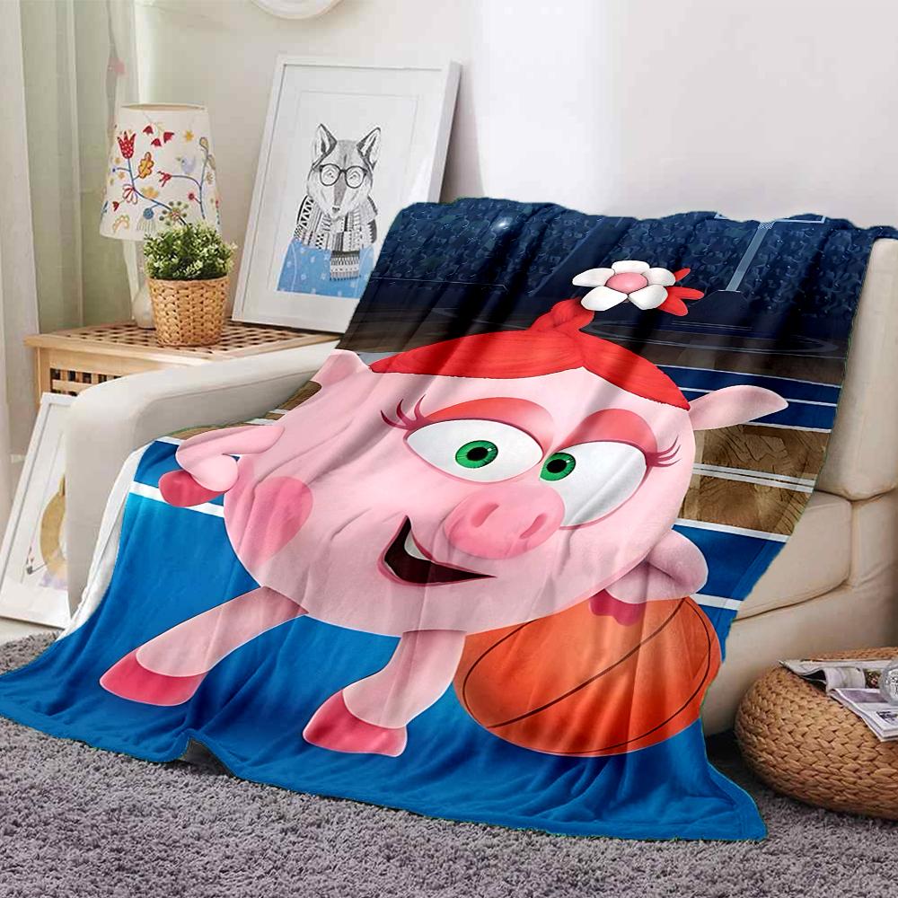 1Pc Cute Cartoon Character KikoRiki Blanket Soft Comfortable Polyester Blanket All Season Warm Throw Bedroom Office Outdoor Use Perfect Christmas Gift
