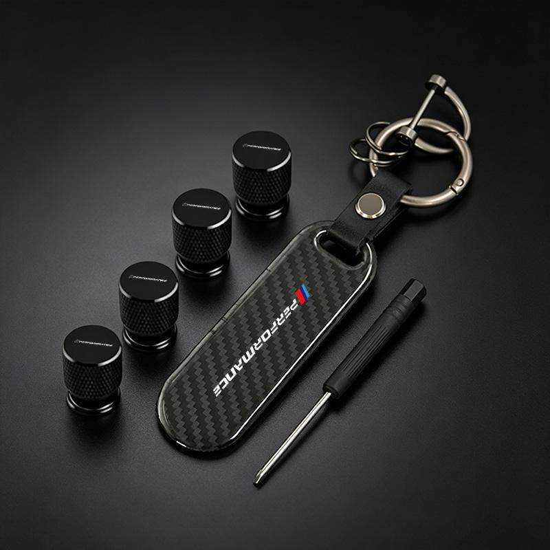 Car Valve Caps Wheel Tires Air Tyre Stem Protective Cover And Car Keychain For BMW M Emblem E46 E36 E34 F10 E90 F30 E53 E30 E87