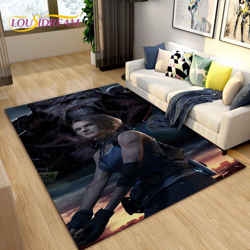 Resident Evil Game Gamer Area Rug Large,Carpet Rug for Living Room Bedroom Sofa Doormat Decoration,Kitchen Non-slip Floor Mat 3D