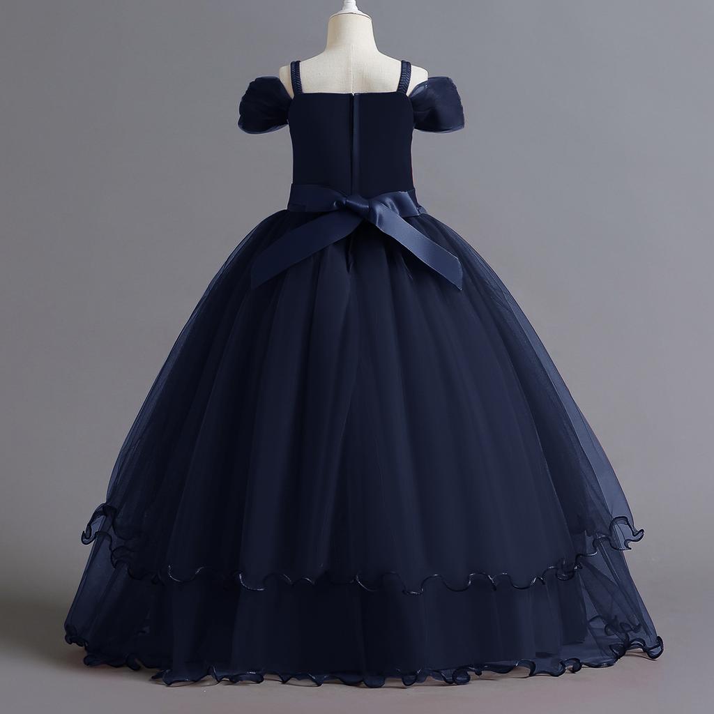 Vestido de Verano para Niñas Bordado Vestido de Princesa para Dama de Honor Niños para Niñas Fiesta Infantil Vestido de Boda