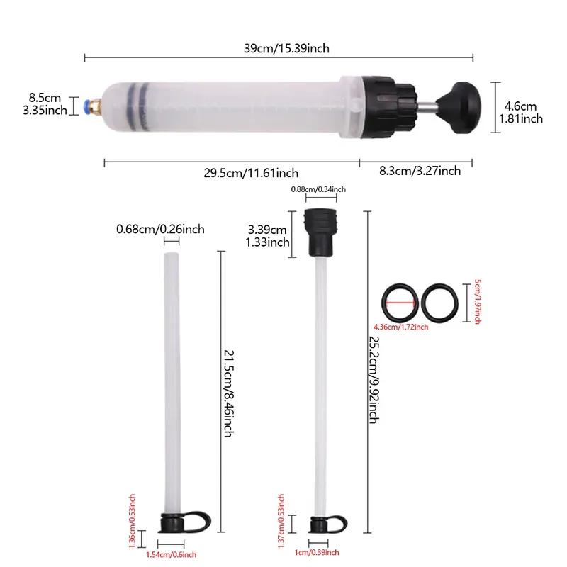 Extractor de Lichid Ulei Auto 200/500ml Seringă Manuală pentru Schimb Ulei Auto cu Furtun Pompa Manuală de Aspirație și Umplere Combustibil Evacuator Ulei