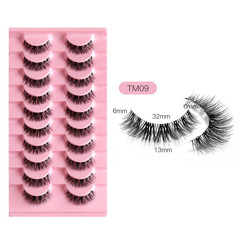 Natürliche, schlanke, falsche Wimpern, dicke, kleine Teufelswimpern, Cos Big Eye Barbie-Wimpern