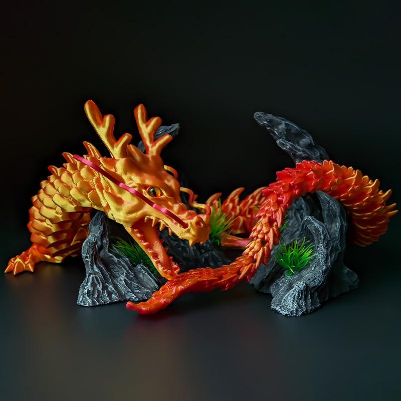 3D Printed Movable Chinese Dragon Toy Ornament - Large, Creative, Hot Seller