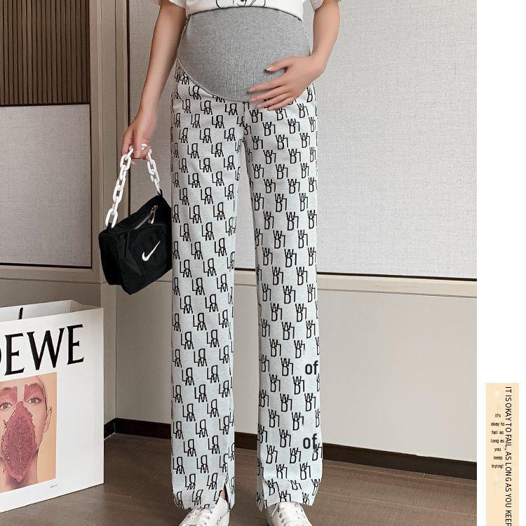 Maternity Velvet Wide-Leg Pants for Autumn/Winter - Large Size, Warm, Stylish, and Discreet for Expecting Mothers