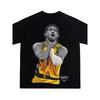 2026 Halliburton American Retro Print Round Neck Short-Sleeved Streetwear Pure Cotton T-Shirt Loose Fit, Comfortable, Breathable