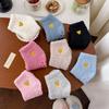 Love embroidered coral fleece short socks autumn and winter thickened warm women's socks solid color dispensing non-slip sleep socks