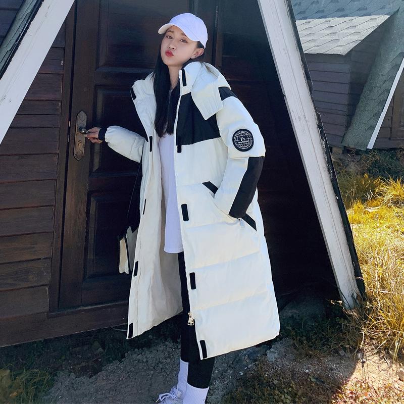 

Осенне-зимняя куртка из хлопка для женщин, свободная куртка из хлопка длиной до колена, повседневная куртка, модная женская верхняя одежда S белый