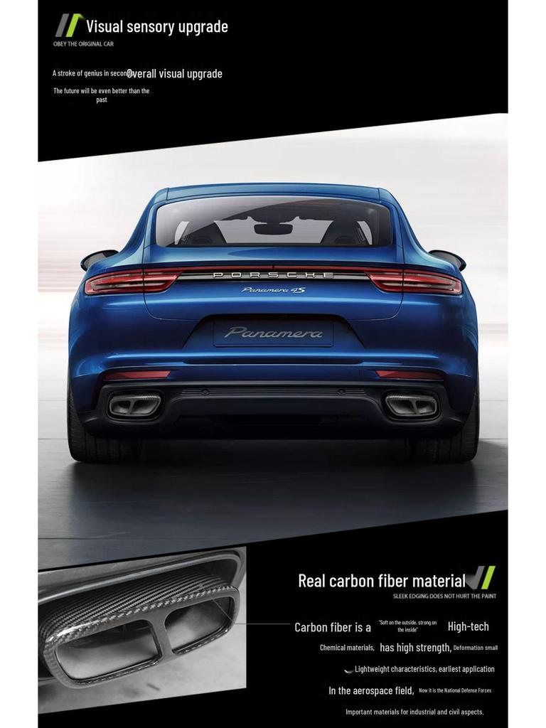 Carbon Fiber Exhaust Tip Cover for Porsche Panamera 971