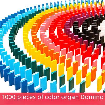 1000-Piece Solid Wood Domino Set: Educational Building Blocks for Children