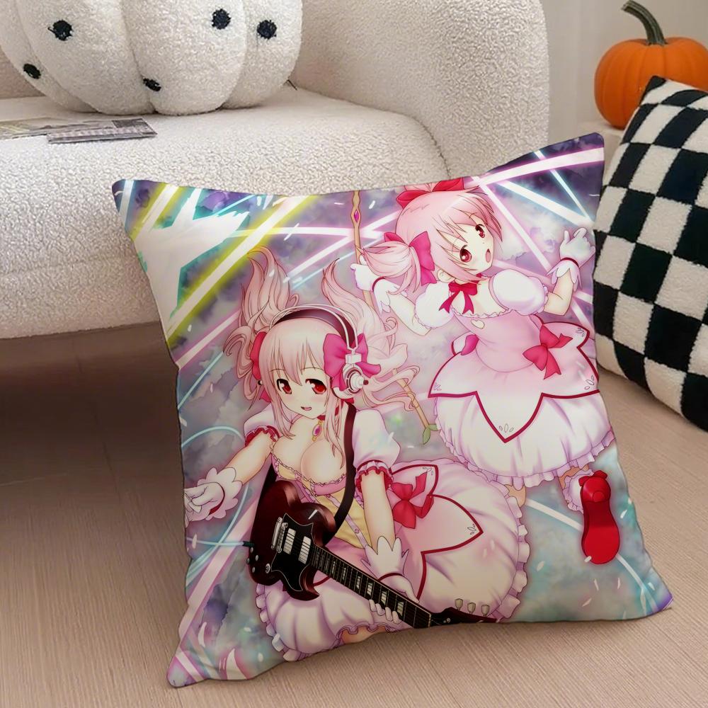 Cute Vibrant Japanese Idol SSuper Sonico Cushion Cover Throw Pillow Cover Hidden Button Durable Polyester Chair Cushion