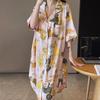 High-Value Cartoon Animal Ice Silk Short-Sleeved Pajamas Women'S Summer Monsoon Casual Loungewear Nightgown