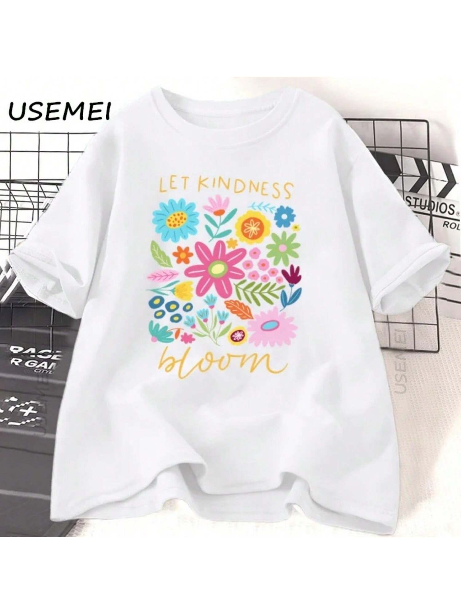 Let Kindness Bloom Flower T-Shirt Mental Health T Shirt Be Kind Retro Floral Kindness Tee Women s Cotton Short Sleeve Tshirt S разноцветный