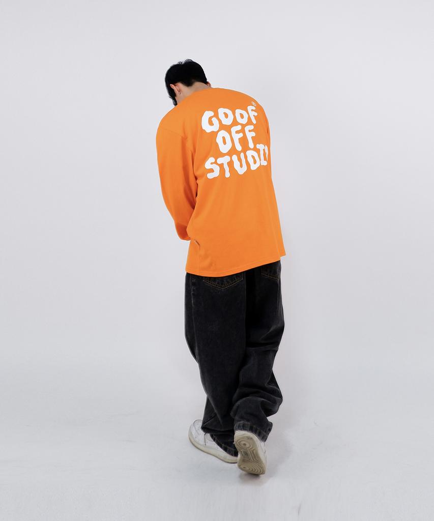 Gupeuopeuseutyudio Gofs Main Logo Long Sleeve - Orange