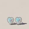 47Bag 925 Silver Opal Mini Heart Earrings Lovable