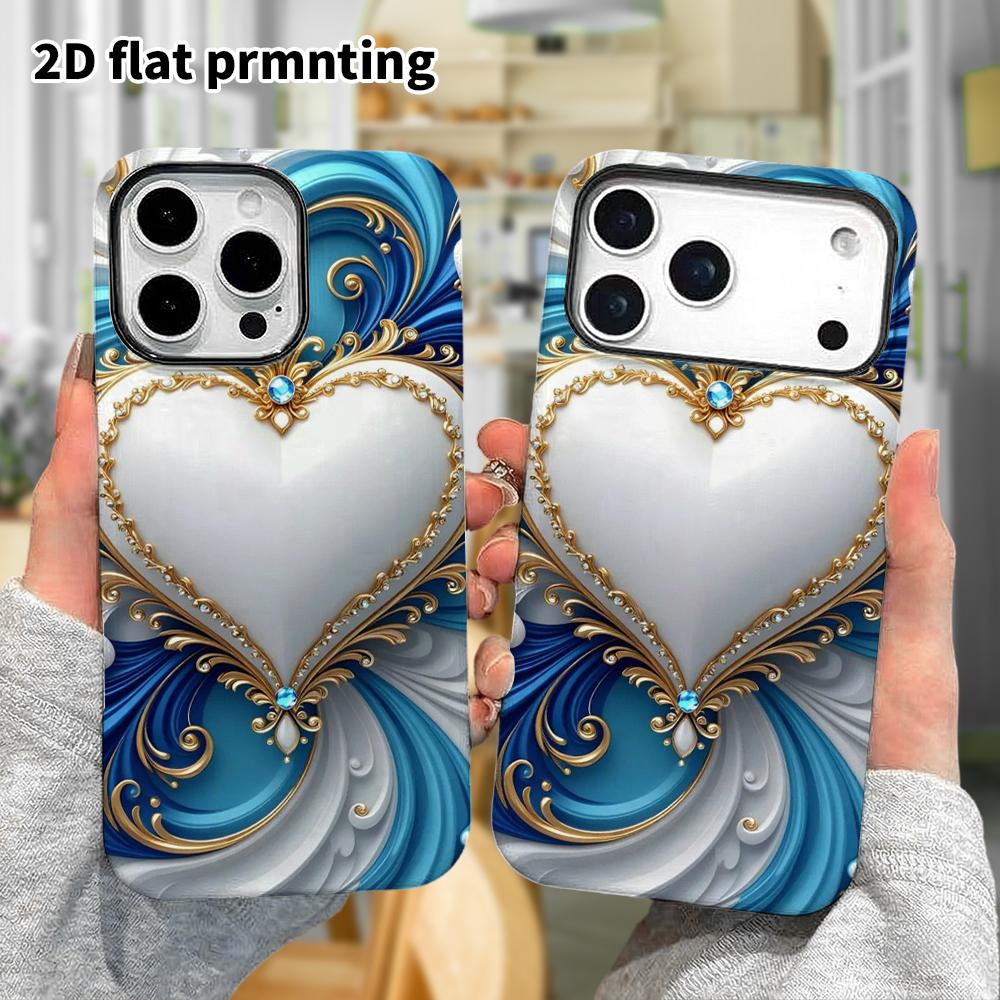 Phone Case: 2D Flat Design Suitable for iPhone 18, 17, 16, 15, 14, 13 Pro Film Protective Case, Couple Style, Carved Heart, Christmas and Halloween Gi
