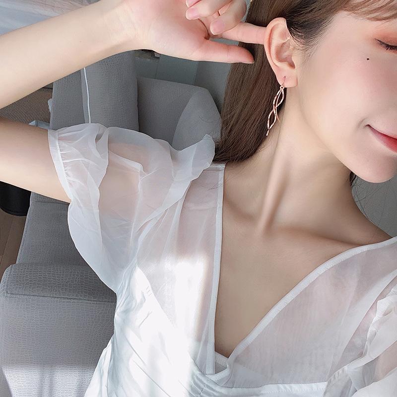 Wind Wave Earrings, Super Fairy Temperament, Thin Long Fringed Earrings, Personalized And Advanced Earrings