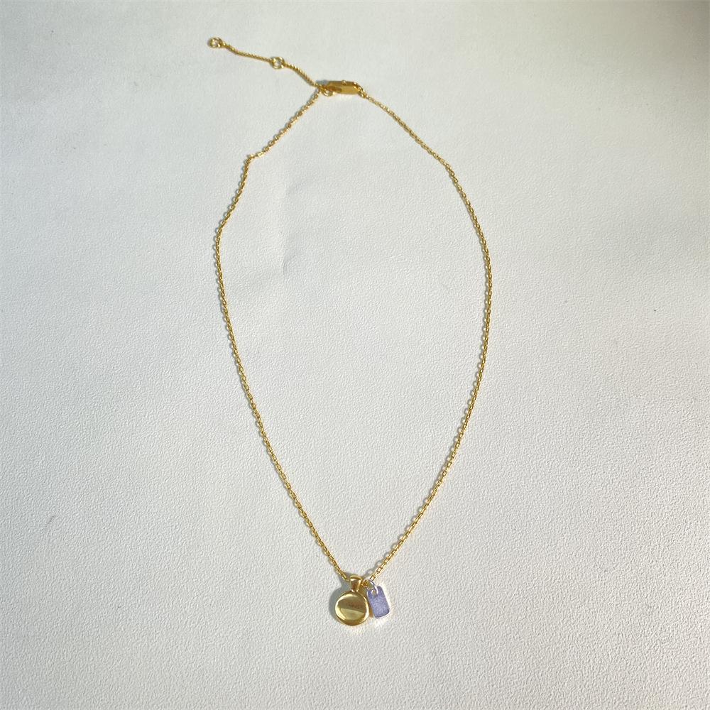 Minimalist Gold & Silver Geometric Necklace - High-End Retro Choker for Women