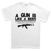 Gun beer Unisex cotton tshirt casual retro sport muscle fitness white