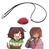 Unique Agate Undertale Chara Love Cosplay Necklace Featuring Heart Design For Fashion Lovers