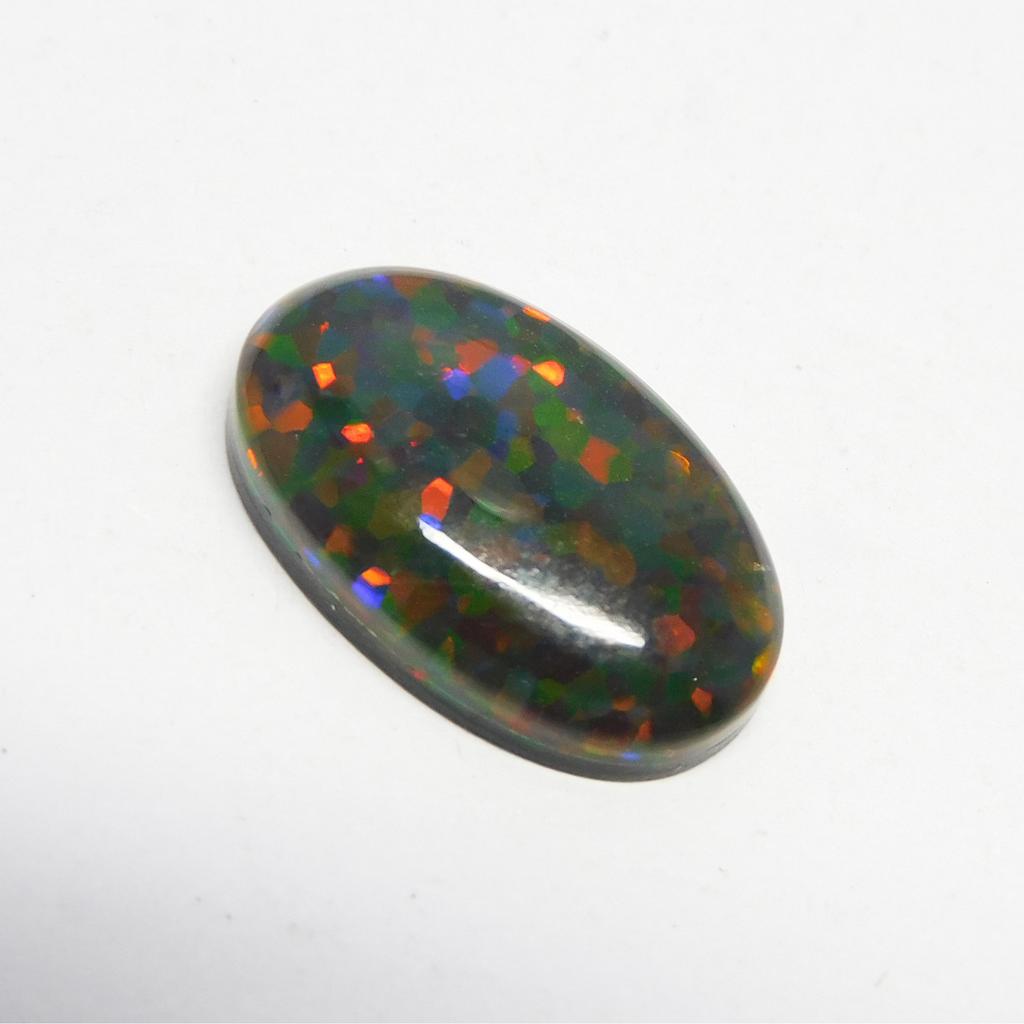 Lab-Created Opal Loose Gemstone 8.35 ct Doublet Oval Cut Multi Color for Jewelry Making and Crafts