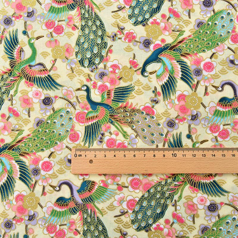 Breiter 140cm Baumwoll-Japanischer Stil Bronzefarbener Jacquard-Satin-Stoff für Cheongsam Kimono Nähen DIY Tasche Handgefertigter Patchwork-Stoff