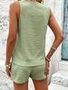 Grenzüberschreitendes ärmelloses V-Ausschnitt zweiteiliges lässiges Sommerwesten-Set