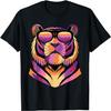 Tiger Pop Art Porträt Sonnenbrille Vintage Tiger Liebhaber T-Shirt