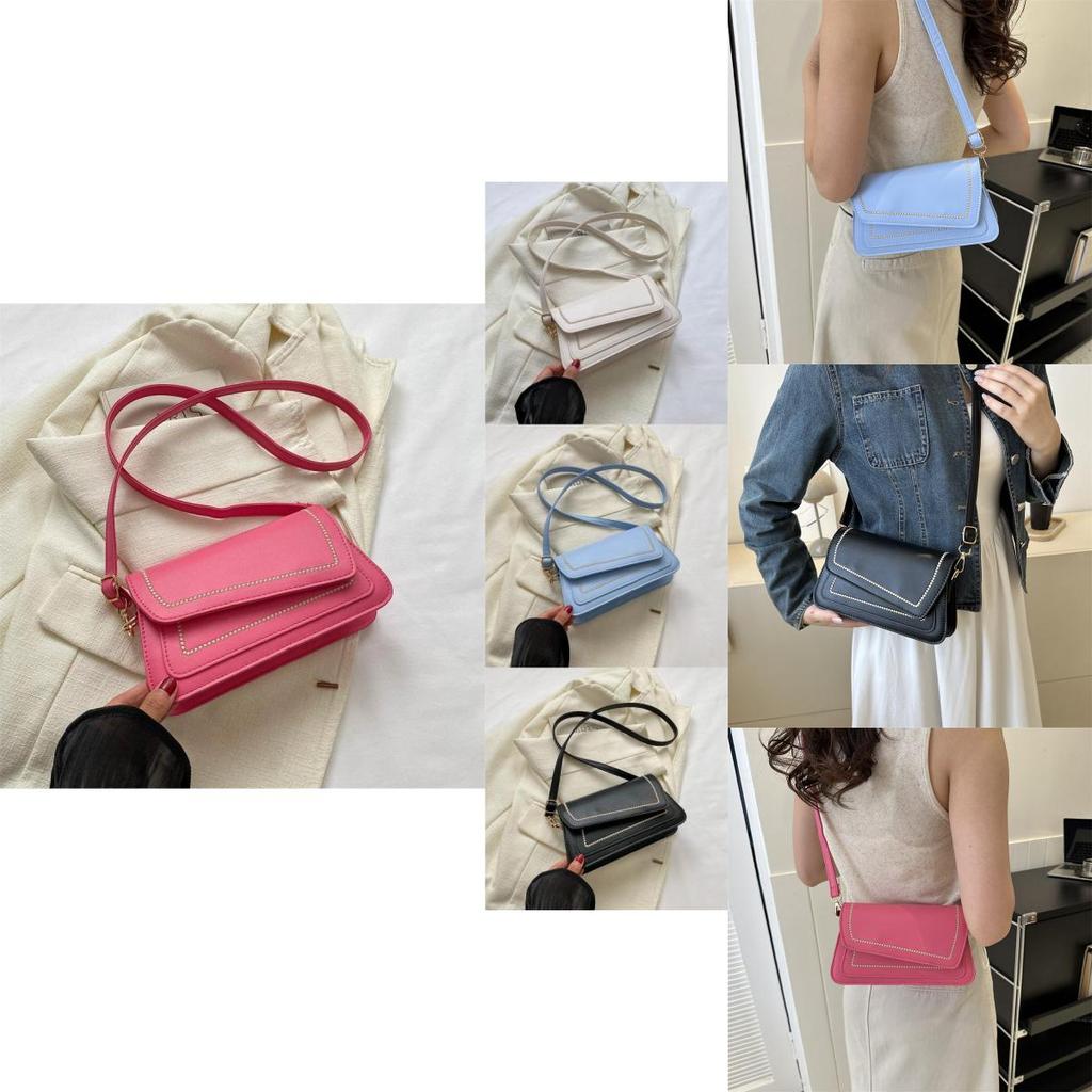Fashionable Casual Women's Pu Material Small Square Shoulder Bag With Magnetic Closure