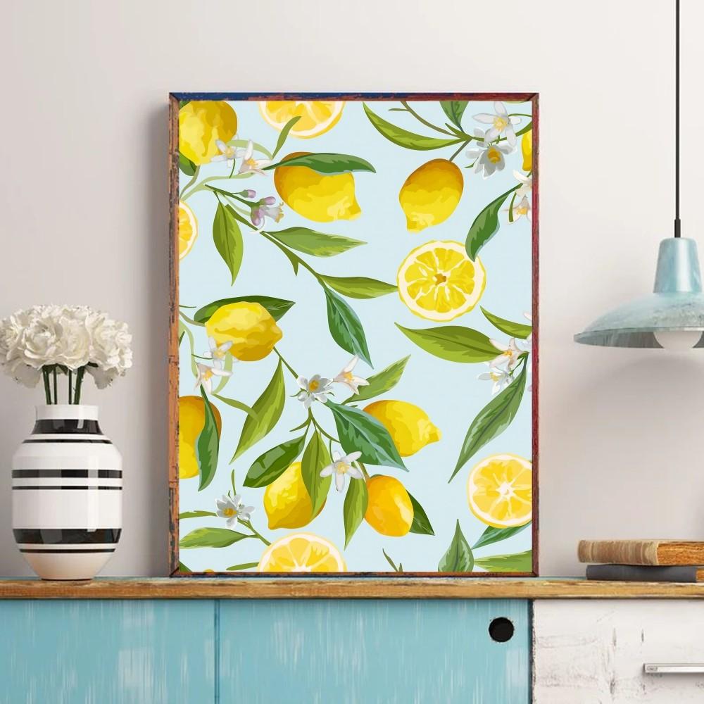 Fruit lemon Vintage Posters Sticky Whitepaper Prints Posters Artwork Posters Wall Stickers