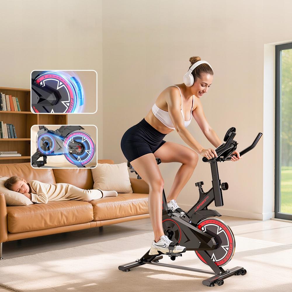 QK101-DZ Spin Bike Silent 6kg Flywheel Adult Home LCD Exercise Bike