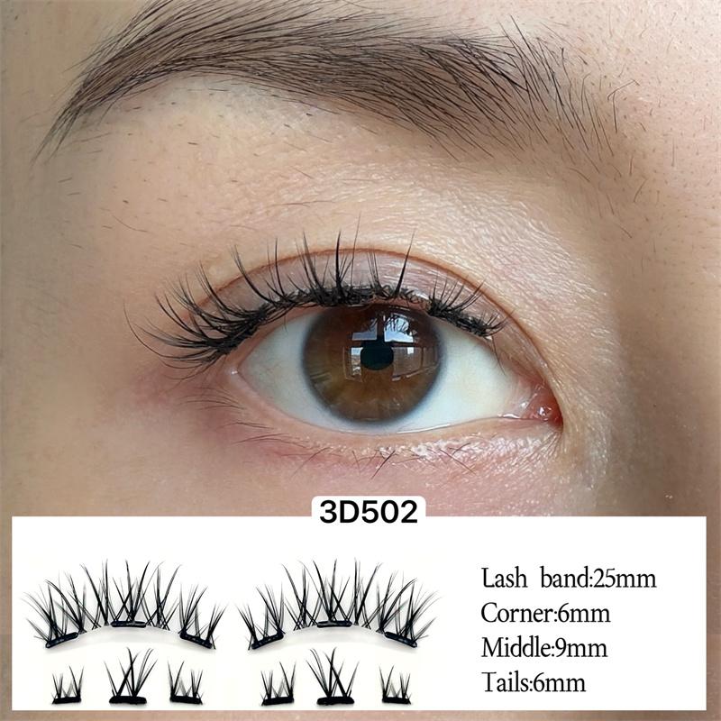 2026 New Arrival Reusable Synthetic Hair Custom Small Eyelash 23mm 25mm Lash Band Magnets False Lashes Partner Set Glue Free Crisscross&Mix