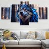 5 Piecs Animals Wall Arts Poster Painting Wolfdog Wallpaper Home Decorative Picture Print For Living Room Picture Print Artwork No Frame