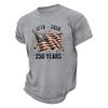 Men Crew Neck Short Sleeve T Shirt 250 Years 1776 2026 Flag Print Soft Lightweight Comfortable Fit Top