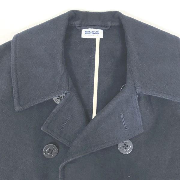 TOMORROWLAND/MAISON & VOYAGE/Cotton Pea Coat/Outerwear/M/Navy/Sleeve Patch(USED)