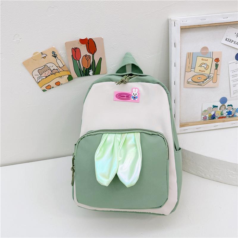 Cute Nylon Preschool Backpack With Colorful Design For Kids School Education зелёный