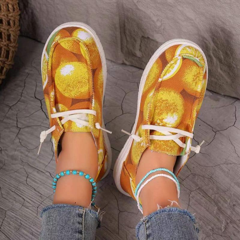 Plus Size Casual Shoes Women's New Canvas Flat Lace-up Low-top Loafers Women's Singles Shoes for Fall 2025