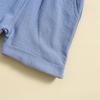 Kinder Y2K Mode Set: Kurzärmeliges Rundhals-Top & Roll-Up-Shorts für Jungen und Mädchen