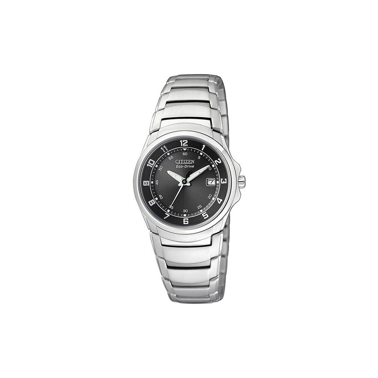 Citizen Eco-Drive Series 50M Water Resistant Quartz Watch Women watches Black EW1360-56E Silver