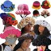 ZHEZHE 2024 NEW Women Crochet Bucket Hats Y2k Fashion Pleated Ruffles Knitted Winter Outdoor 100% Polyester