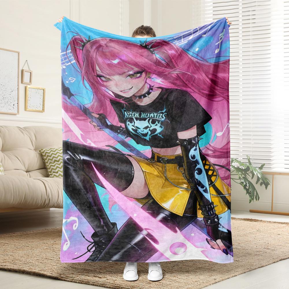 KPop Demon Hunters Colorful anime girl blanket: various shapes, fantasy patterns, comfortable and fashionable at home